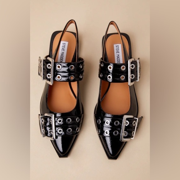 Steve Madden Shoes - Steve Madden Black Double Buckle Flats